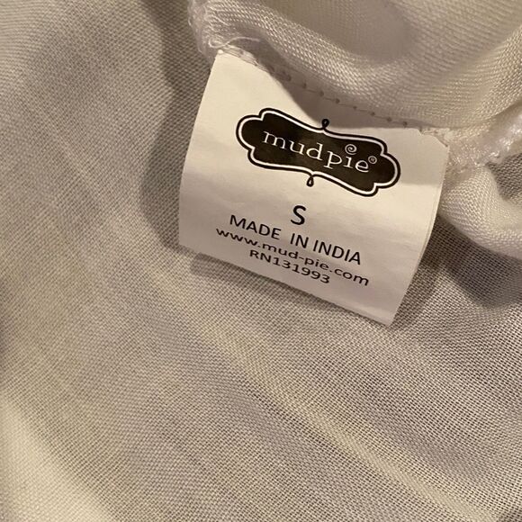 Mud Pie Swimsuit Coverup Size Small Fringe Bottom Tie Neck - Picture 7 of 10